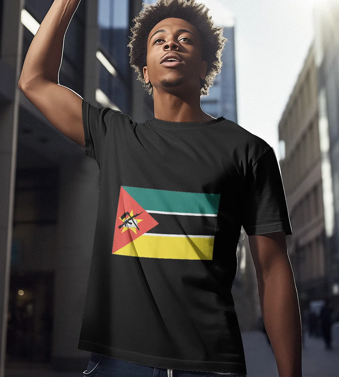 1sttheworld T-Shirt - Flag Of Mozambique T-Shirt Black A35