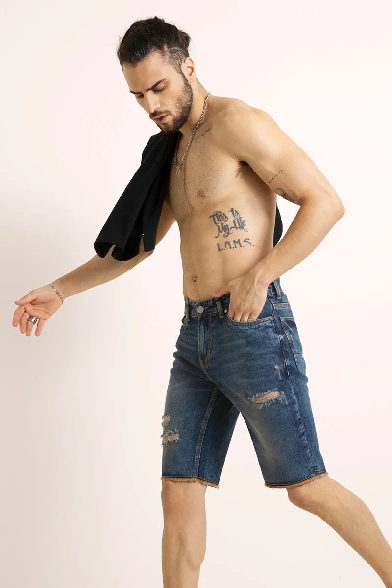 Advent Faded Blue Denim Shorts