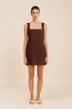 ALICE MINI DRESS - CHOCOLATE