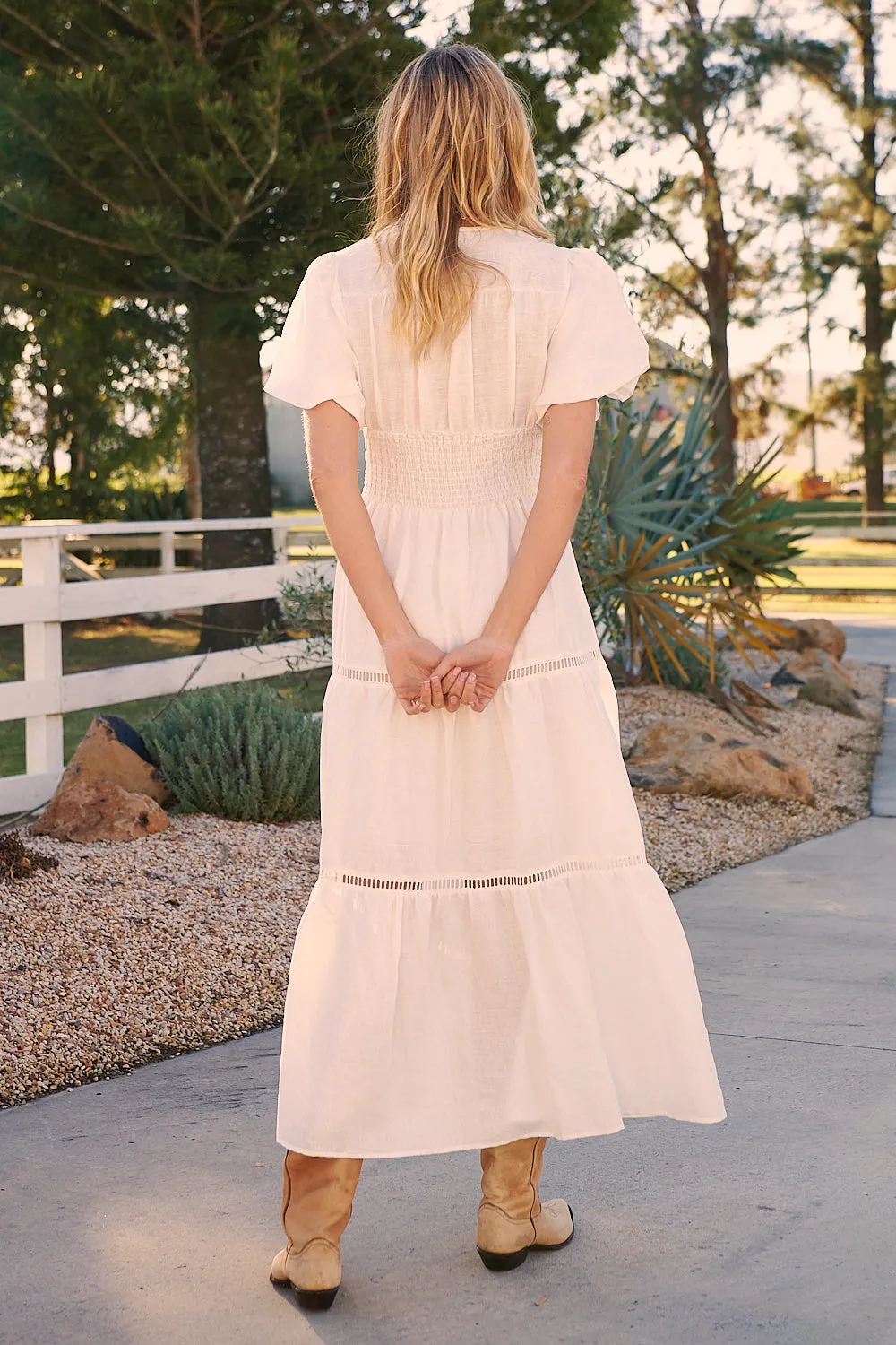 Anine Linen Maxi Dress - White