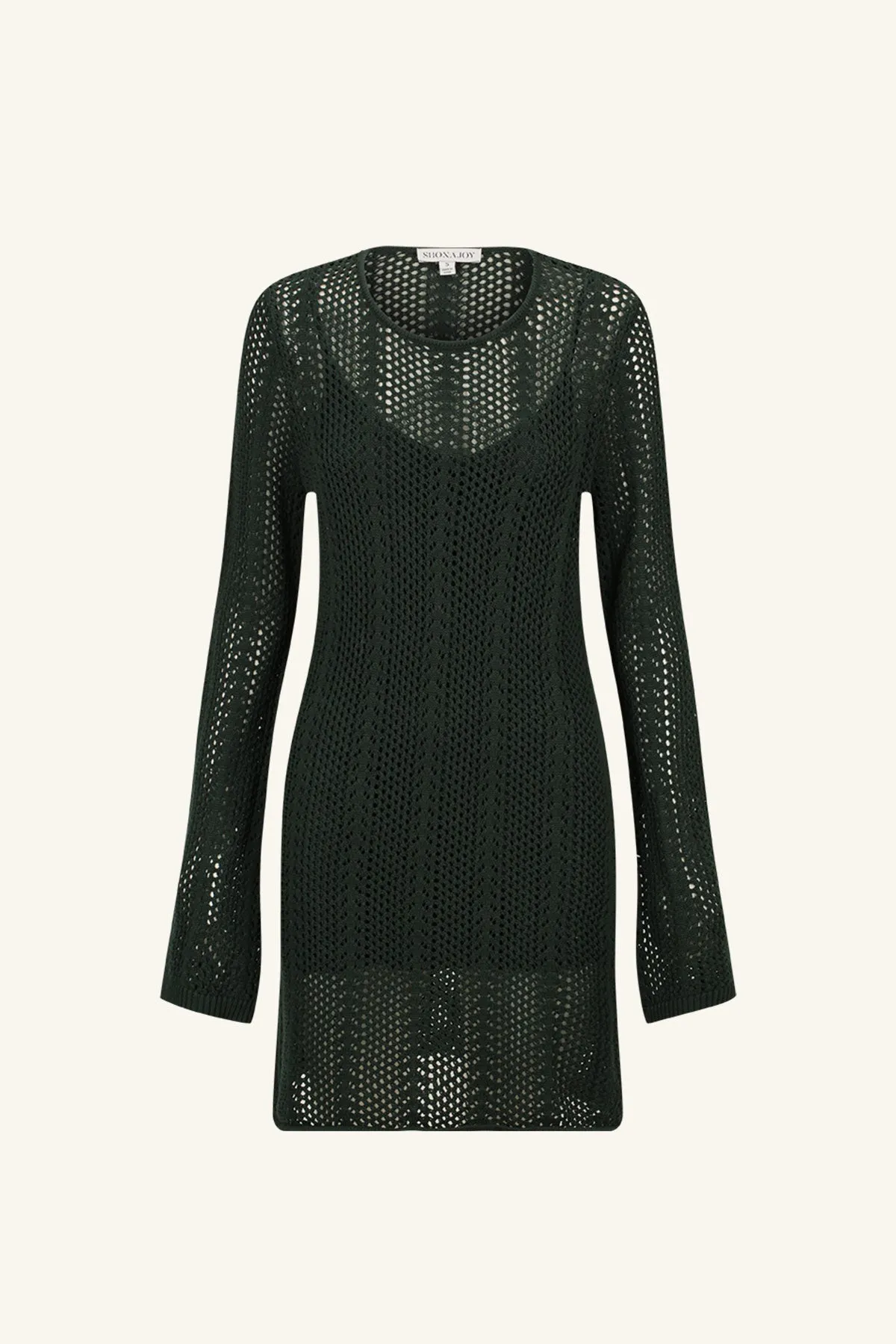 ARLO LONG SLEEVE MINI DRESS - DEEP FOREST