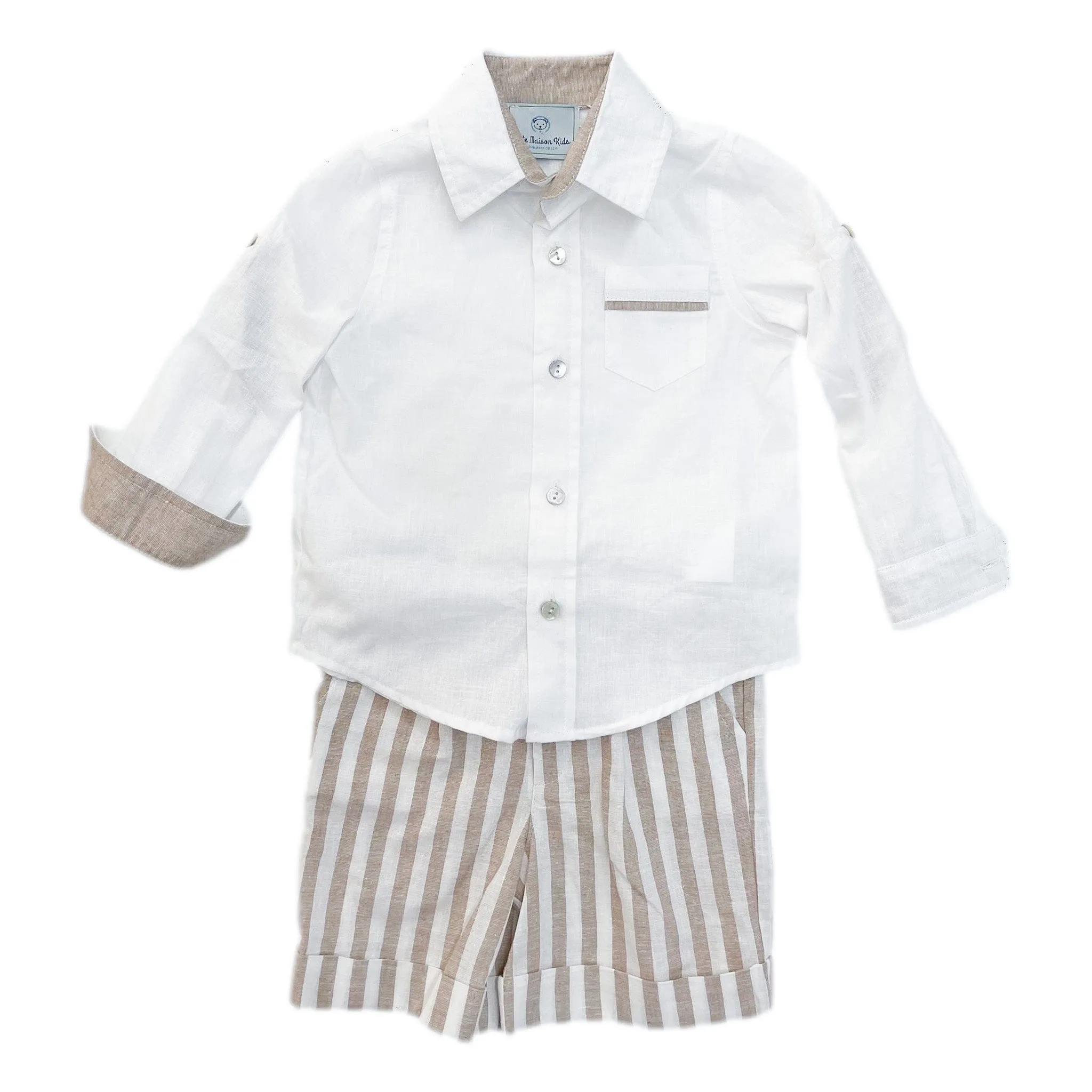 Ashton Striped Linen Shorts and Top Set