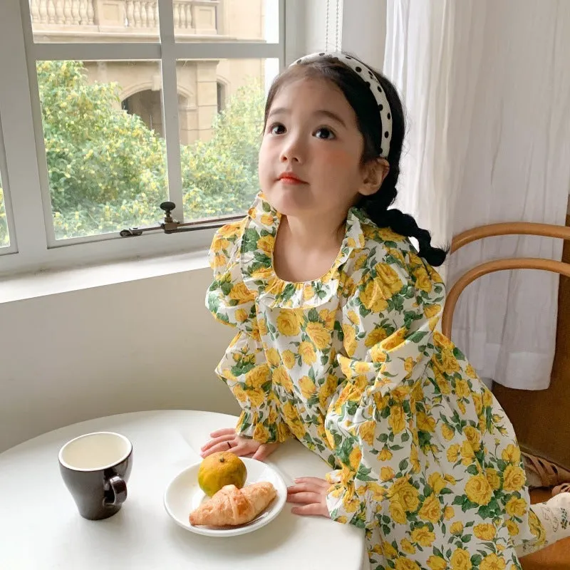 Baby Kid Girls Flower Print Dresses