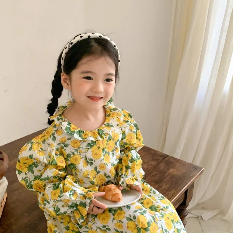 Baby Kid Girls Flower Print Dresses