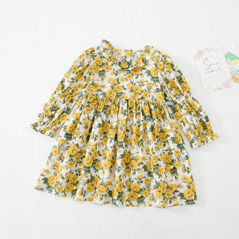 Baby Kid Girls Flower Print Dresses