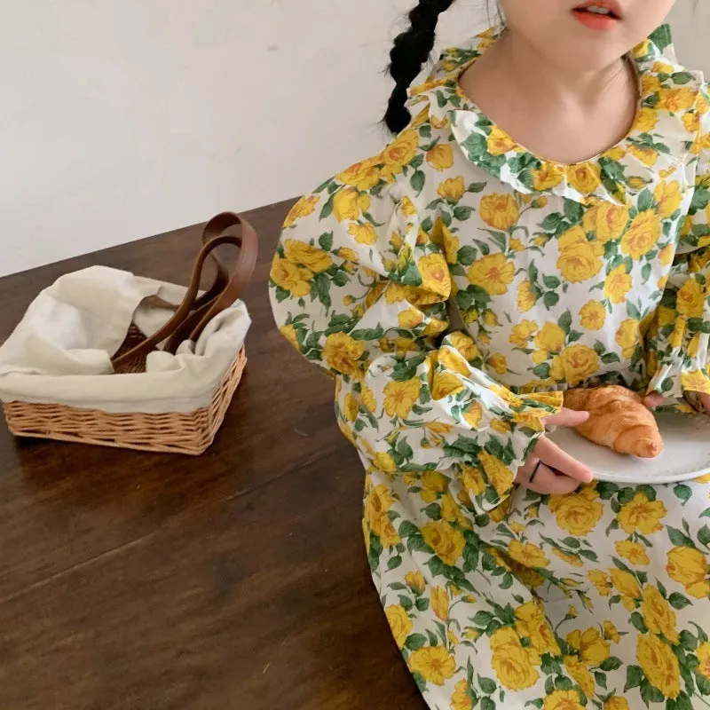 Baby Kid Girls Flower Print Dresses