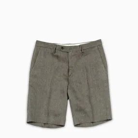 Bazile bermuda shorts in herringbone linen (mountain brown)