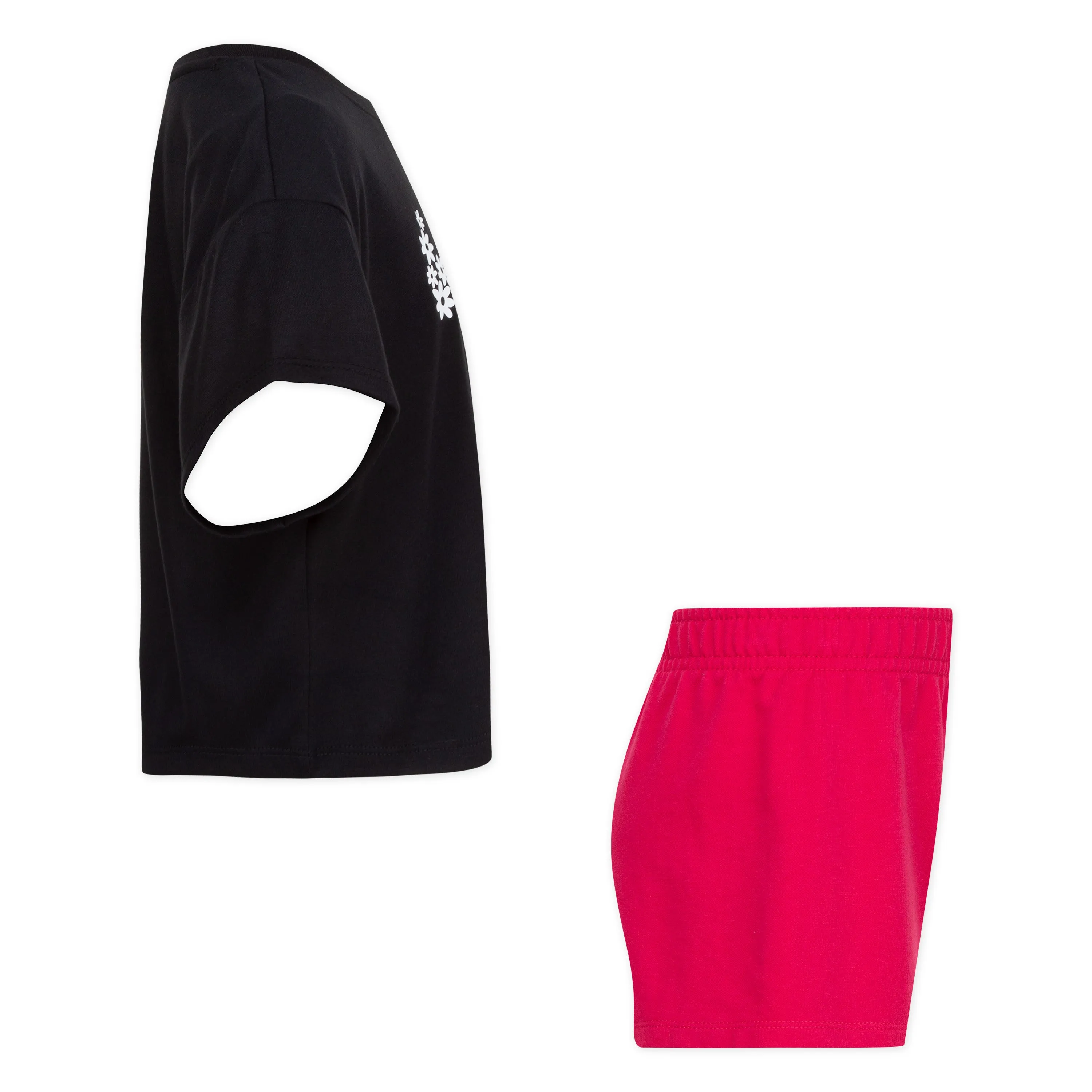 Black & Pink T-Shirt & Shorts Set