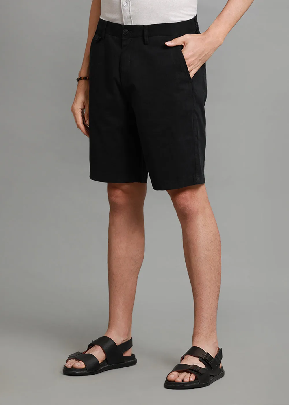 Black Cotton Shorts