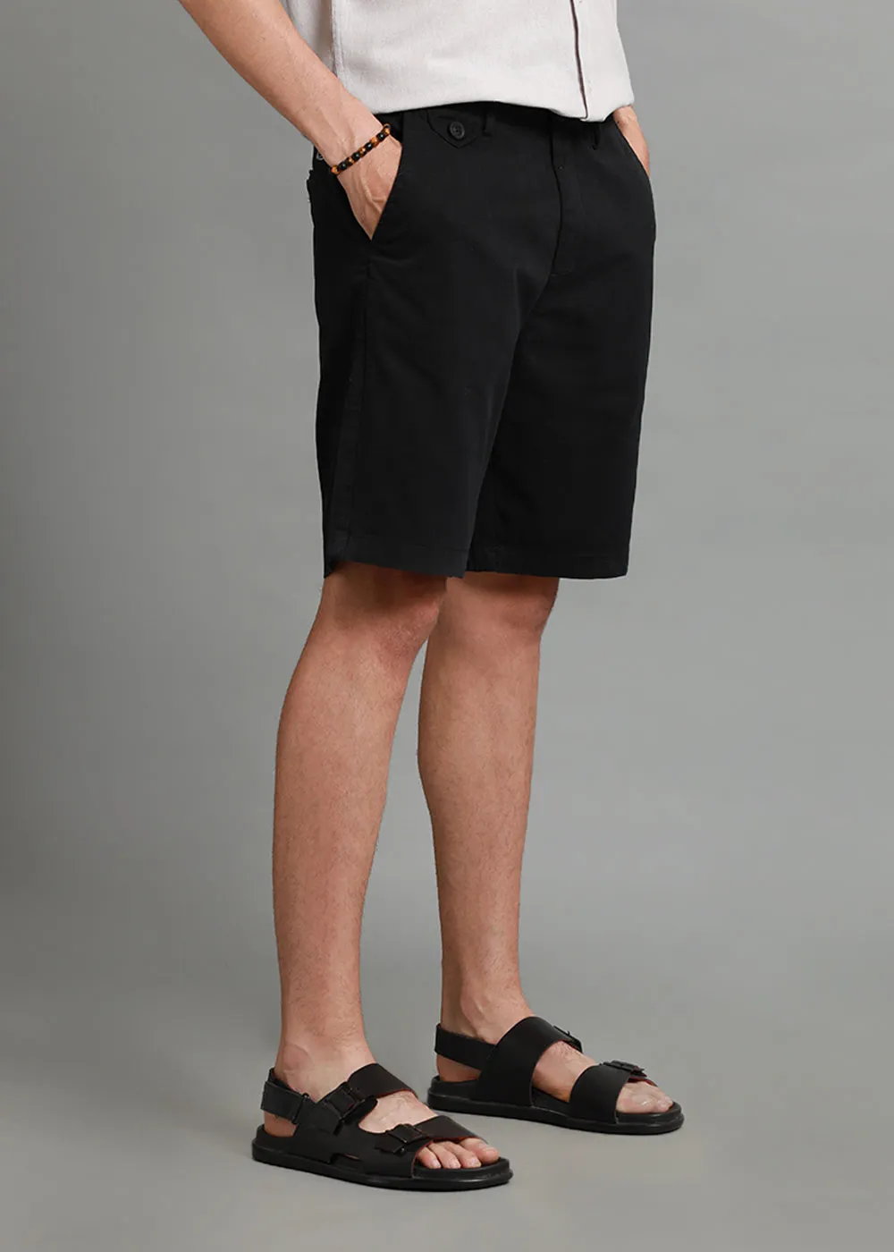 Black Cotton Shorts