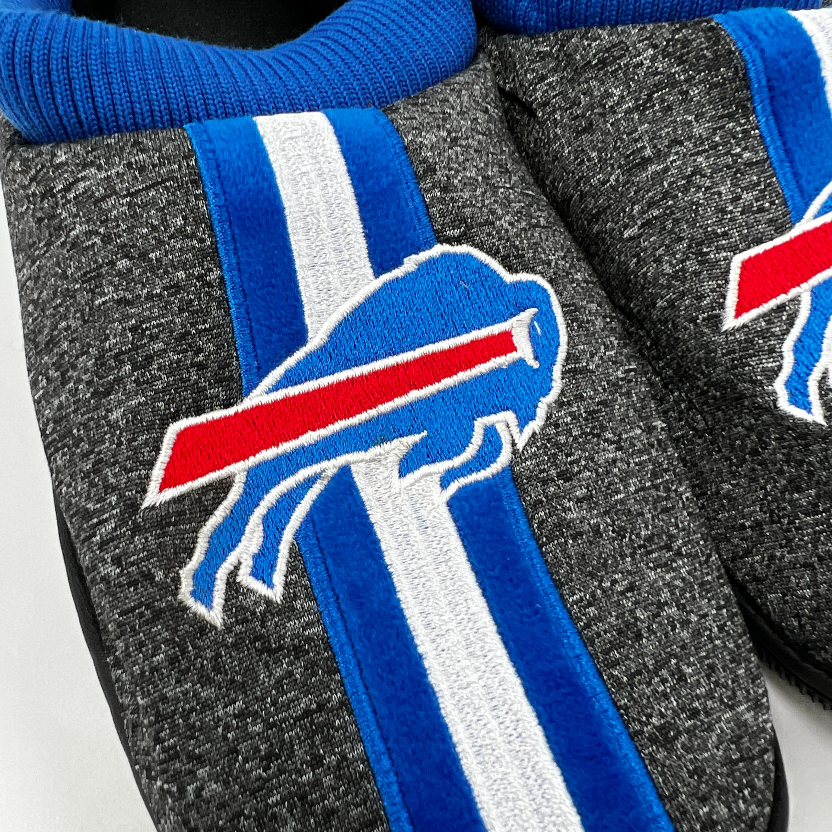 Buffalo Bills Men's Gray With Royal Blue Cuffs Slippers