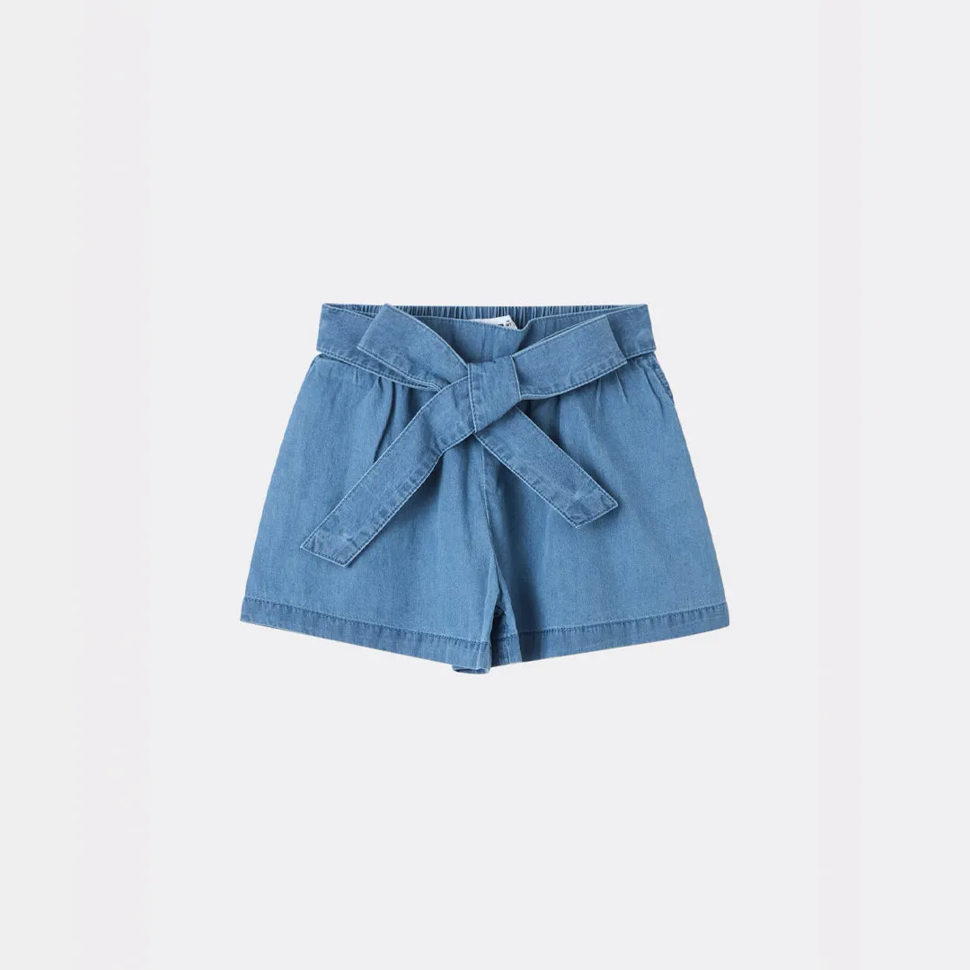 Chambray Fabric Shorts