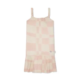 Checkered Linen Kid Dress