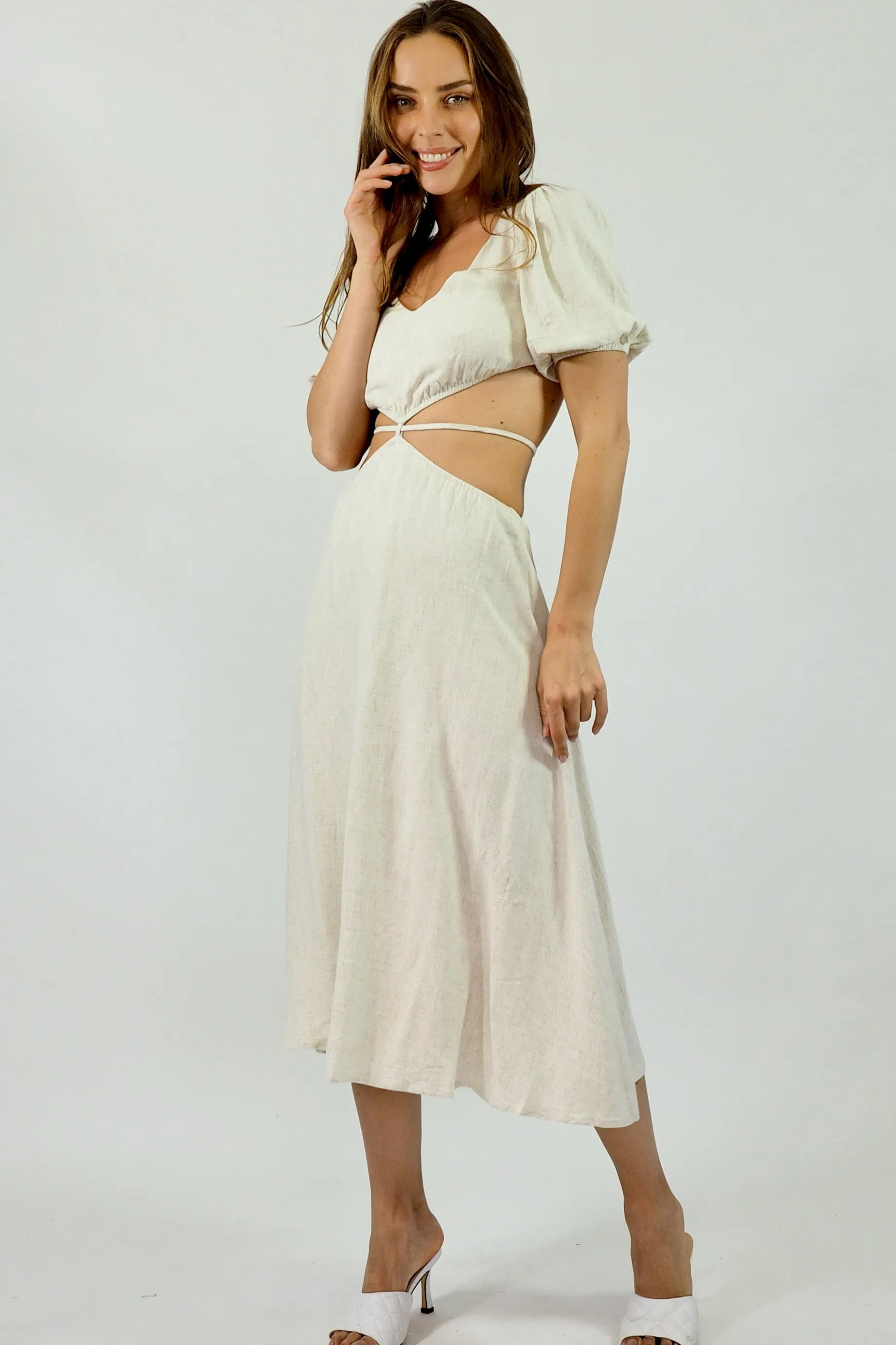 Ciara Dress - Linen Beige