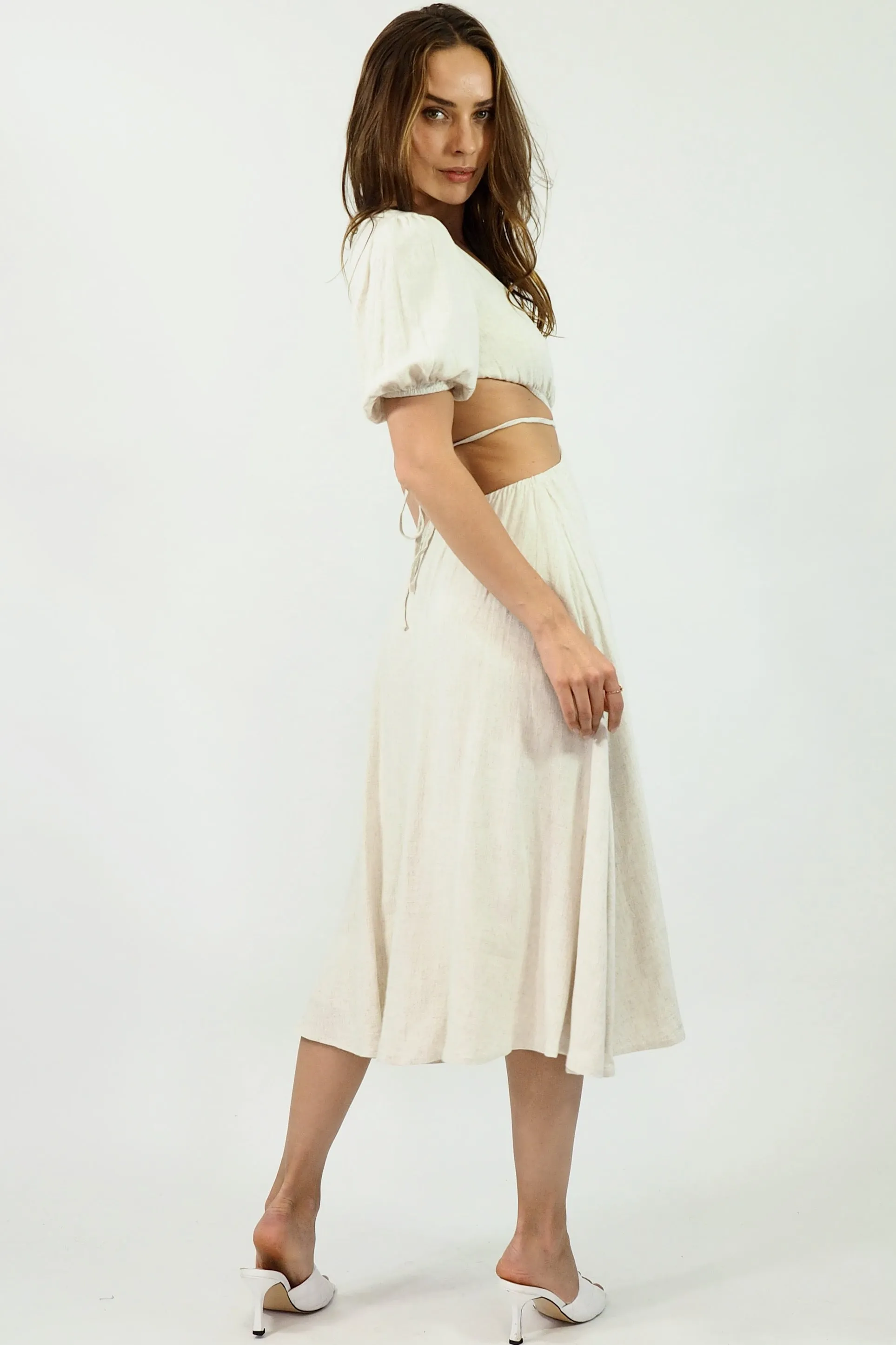 Ciara Dress - Linen Beige