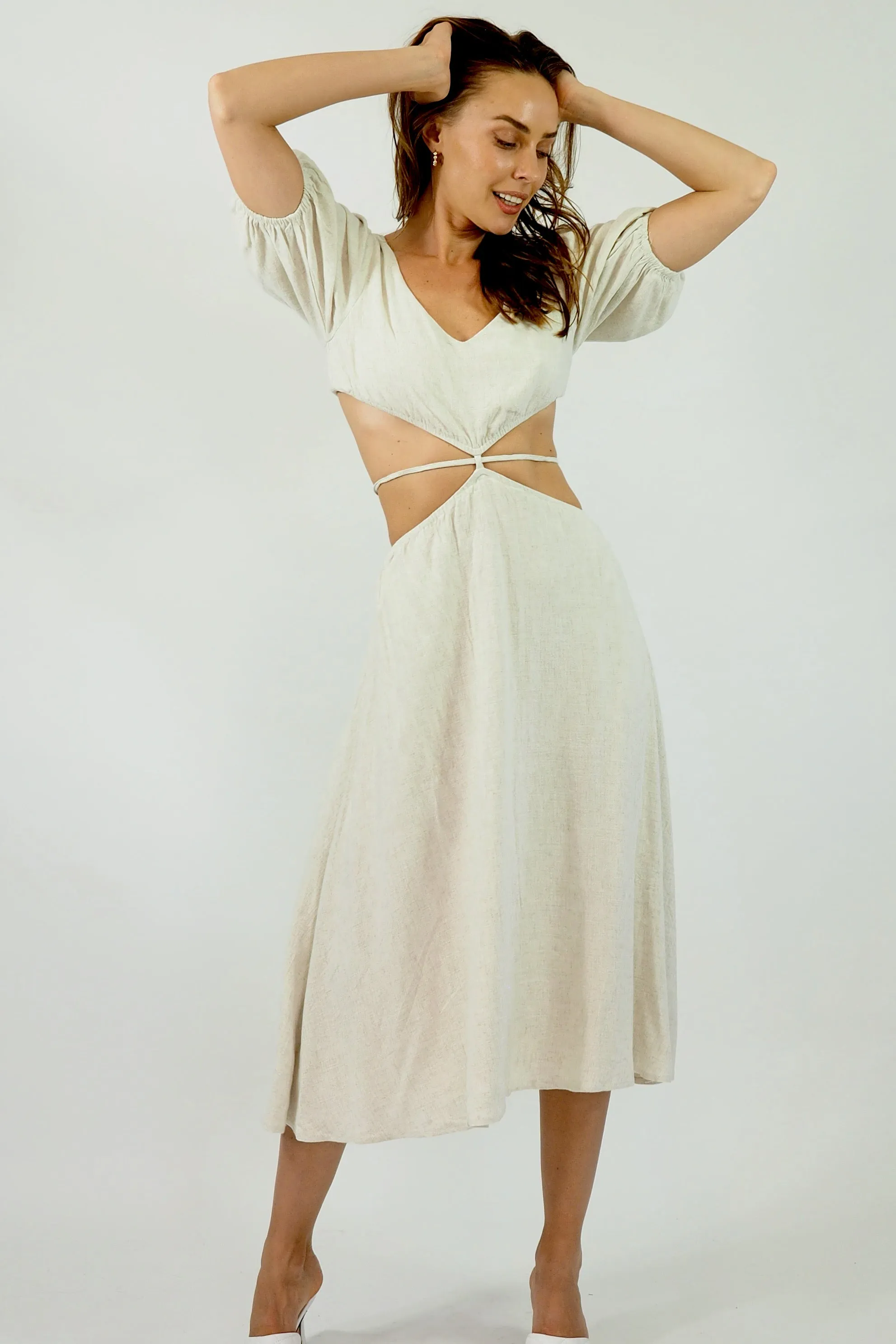 Ciara Dress - Linen Beige