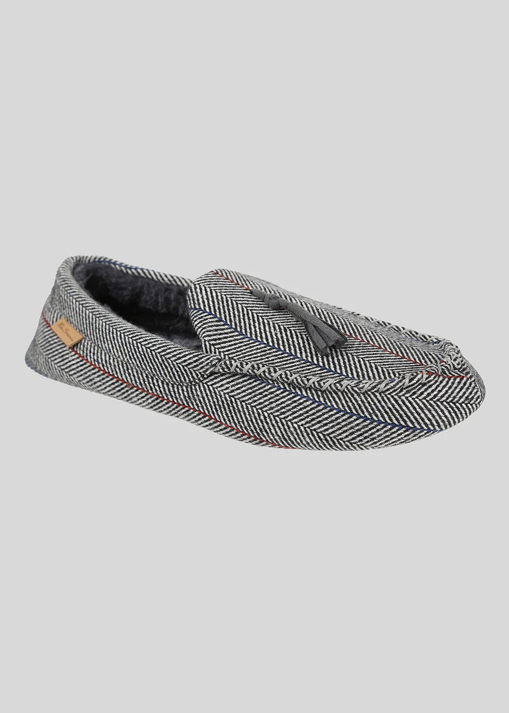 Cliveden House Men's Moccasin Slipper - Grey