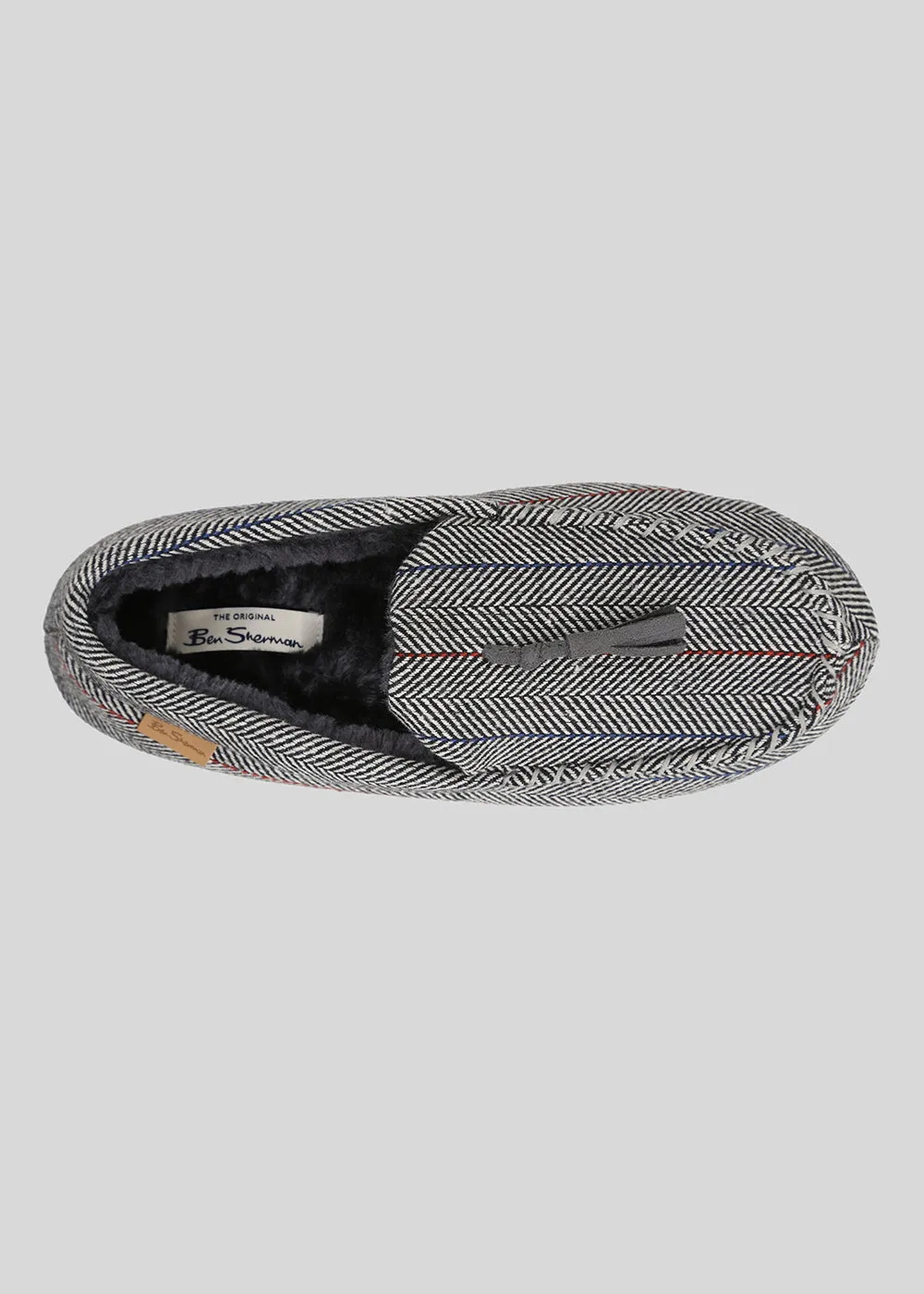 Cliveden House Men's Moccasin Slipper - Grey