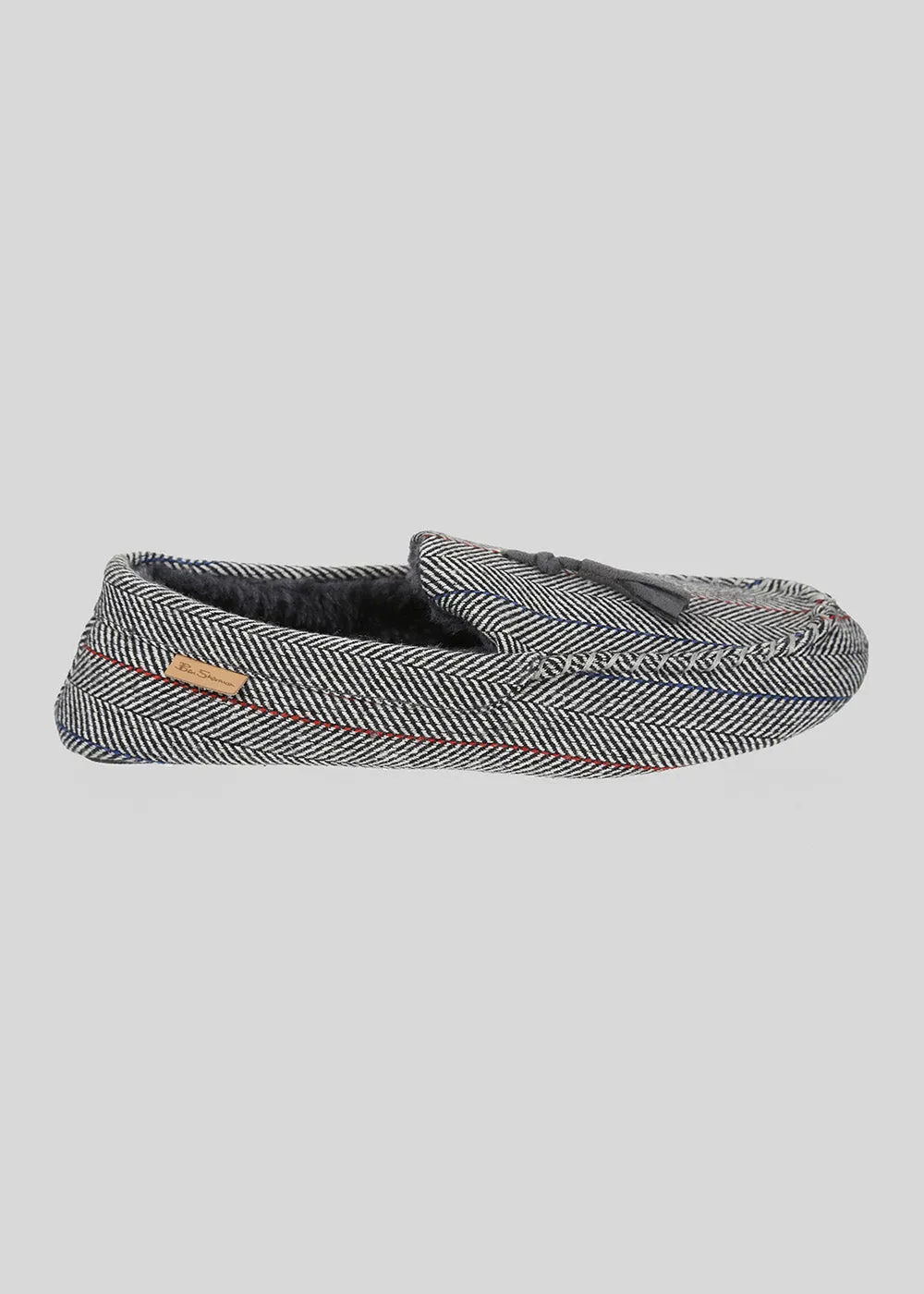 Cliveden House Men's Moccasin Slipper - Grey