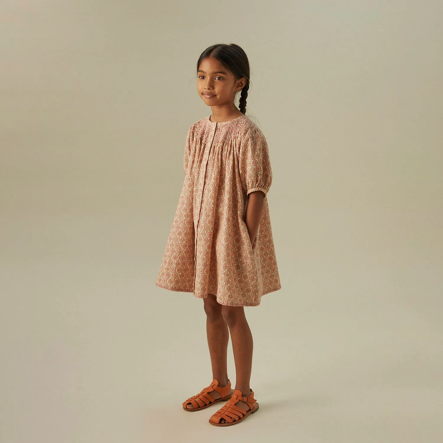 Cotton Carina Smock Dress - Golden Grove