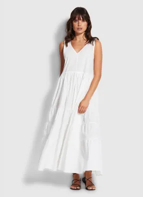 Cotton Poplin Maxi Dress  - White