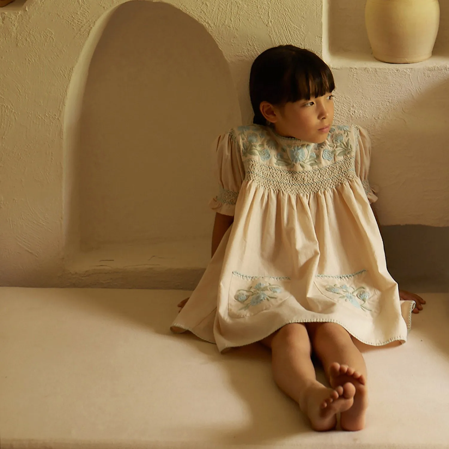 Cotton/Linen Dora Dress - Milk