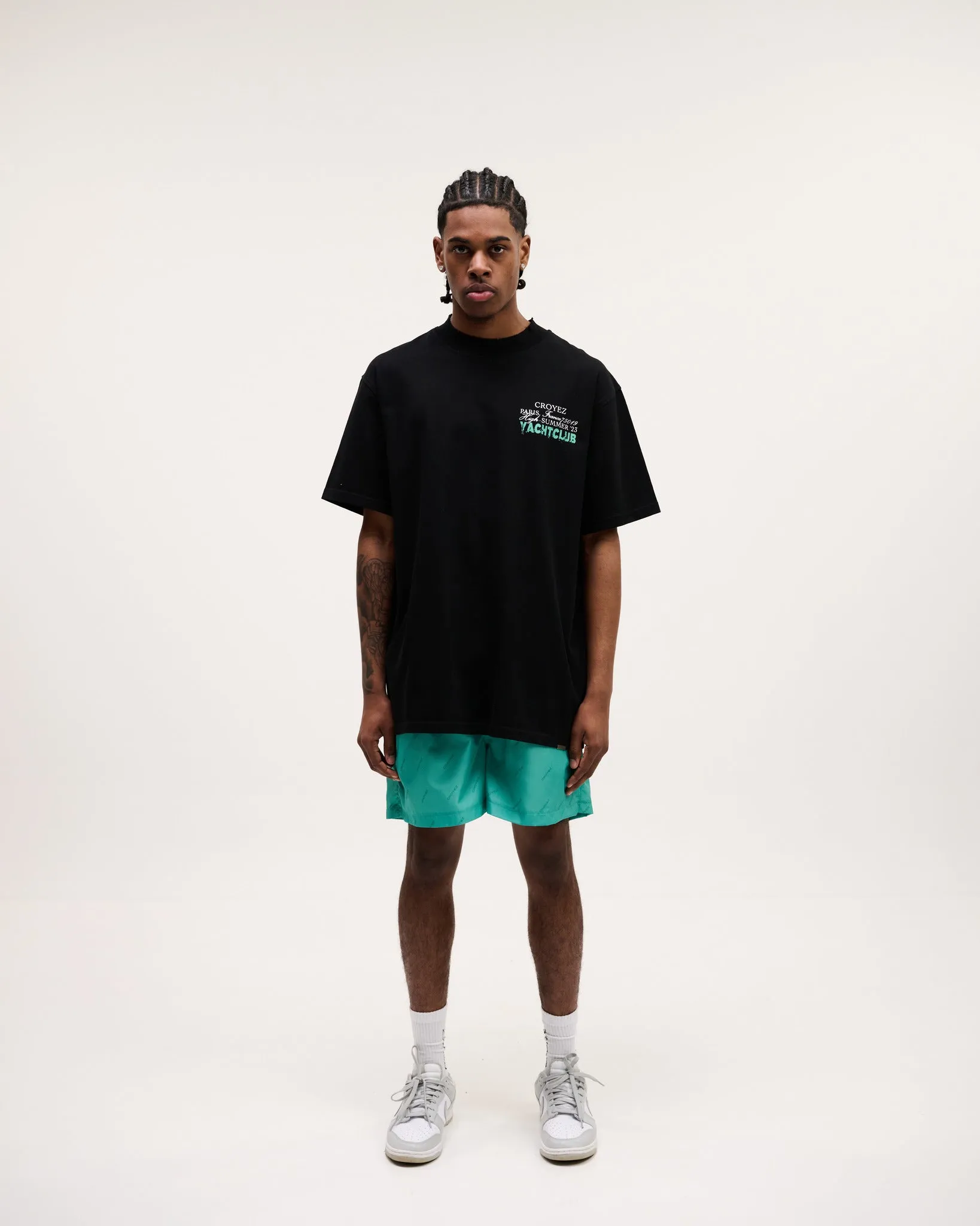 CROYEZ FONT T-SHIRT - BLACK/TEAL