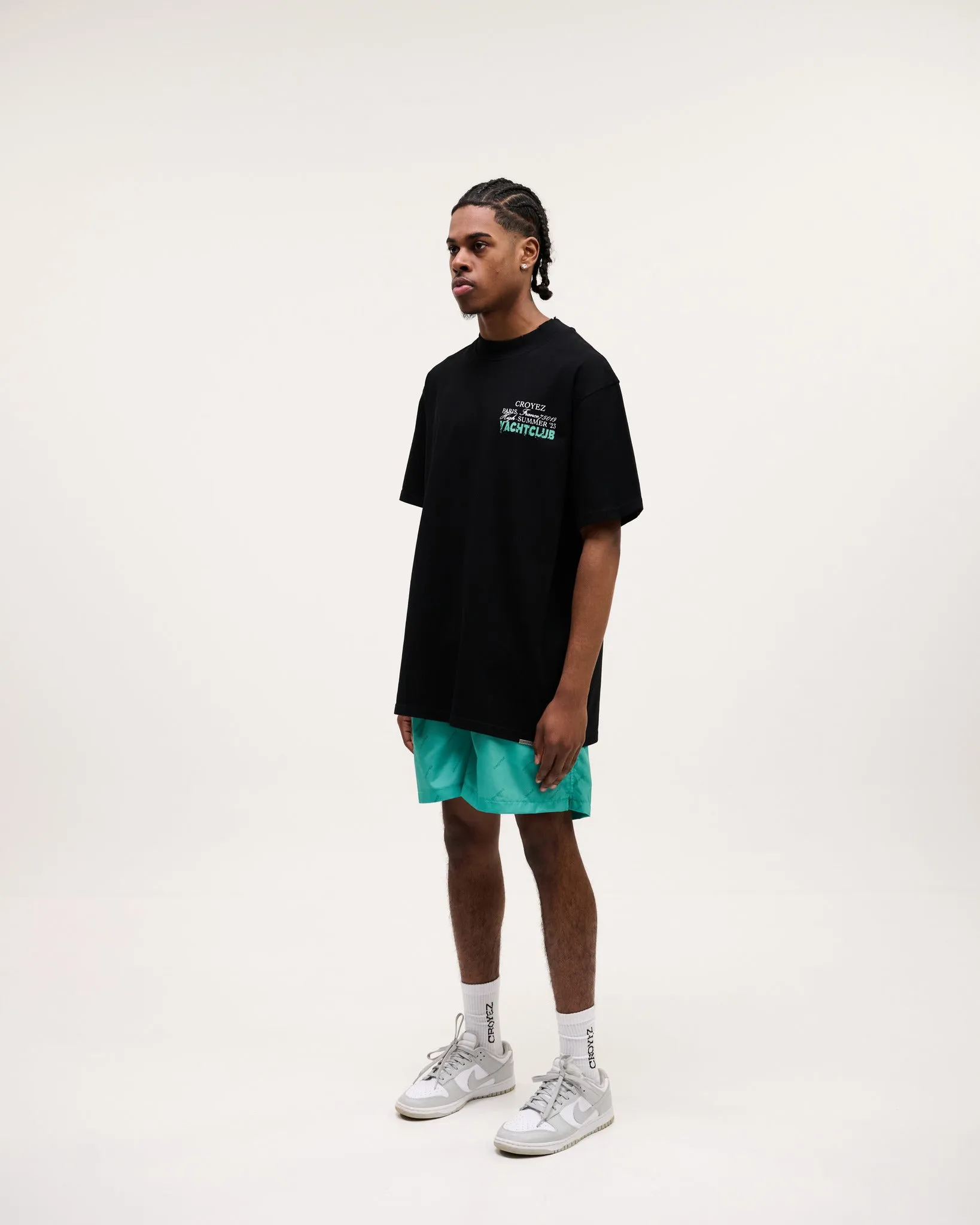 CROYEZ FONT T-SHIRT - BLACK/TEAL