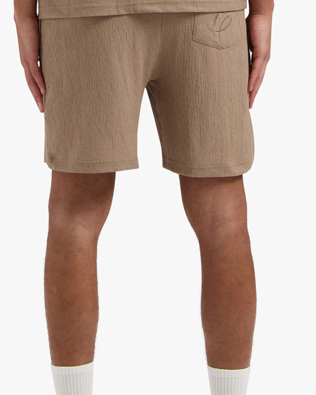 CROYEZ SEERSUCKER SHORTS - MUSHROOM