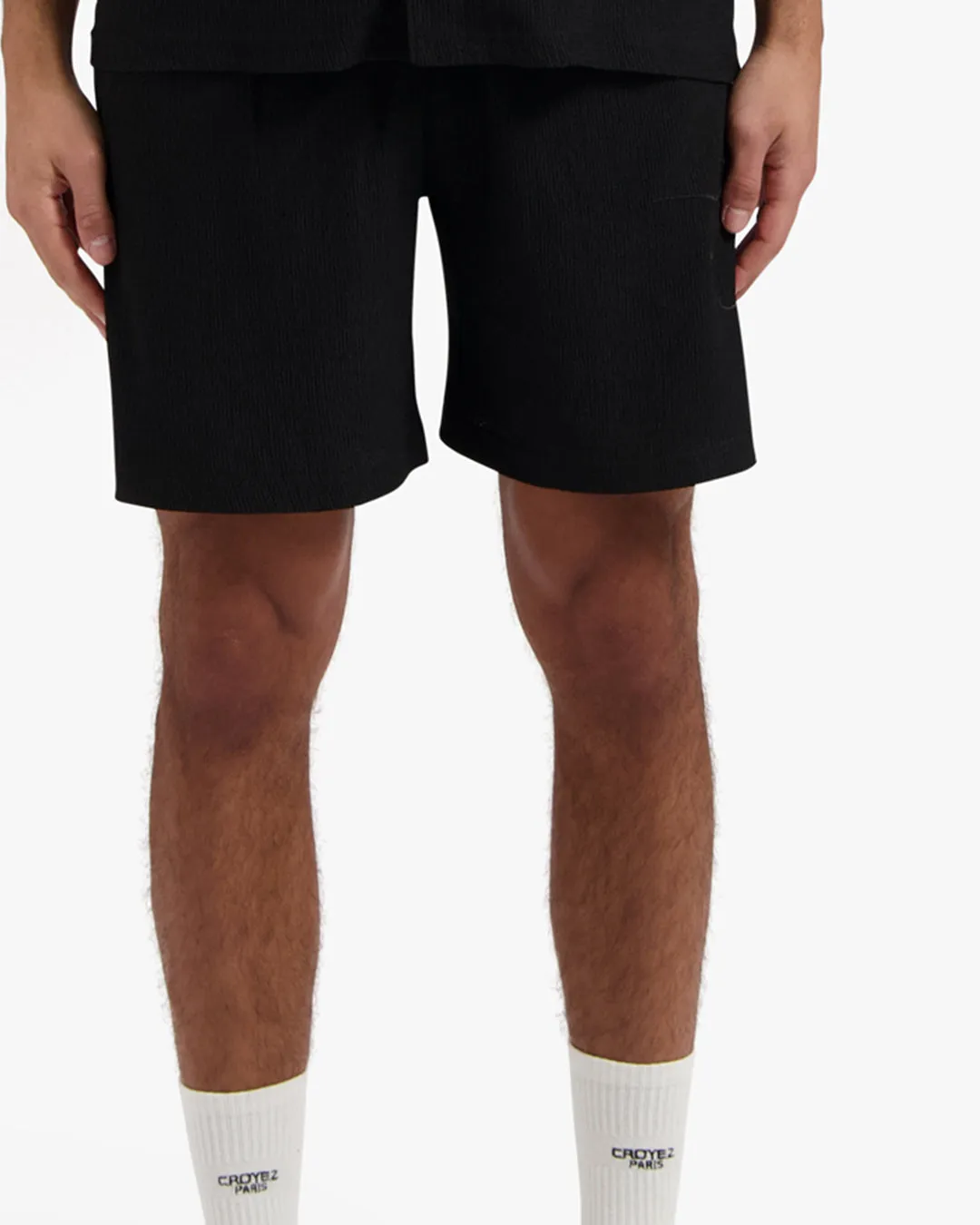 CROYEZ SEERSUCKER SHORTS - VINTAGE BLACK