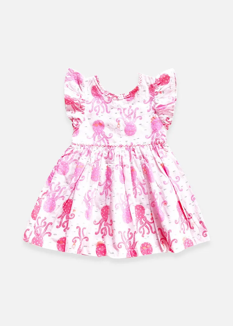 Cute Girls Bell Dress - Octopus