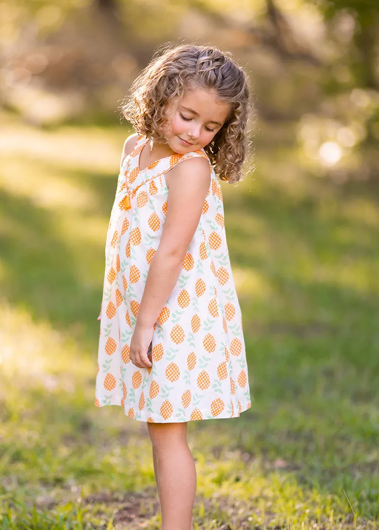 Cute Party Girls Dress Orange Tara