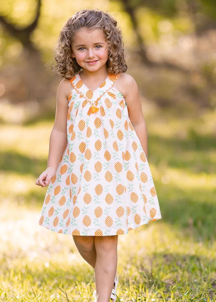 Cute Party Girls Dress Orange Tara