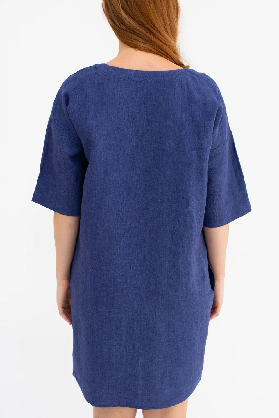 Dove Antonio Navy Mid Sleeve Mini Dress