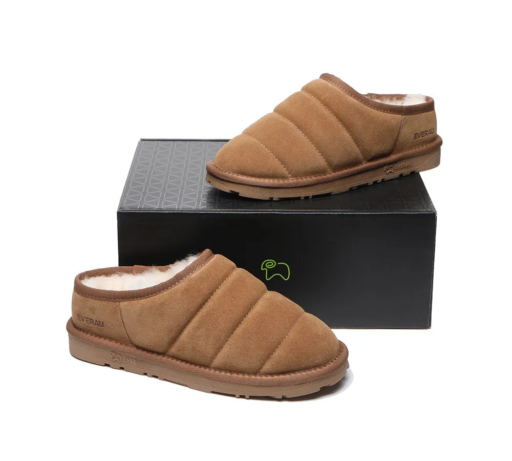 EVERAU Ultra Puffer Style Women Sheepskin Slippers