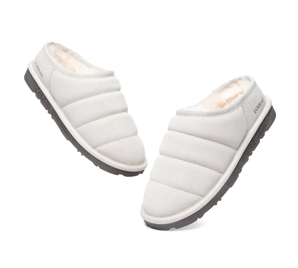 EVERAU Ultra Puffer Style Women Sheepskin Slippers