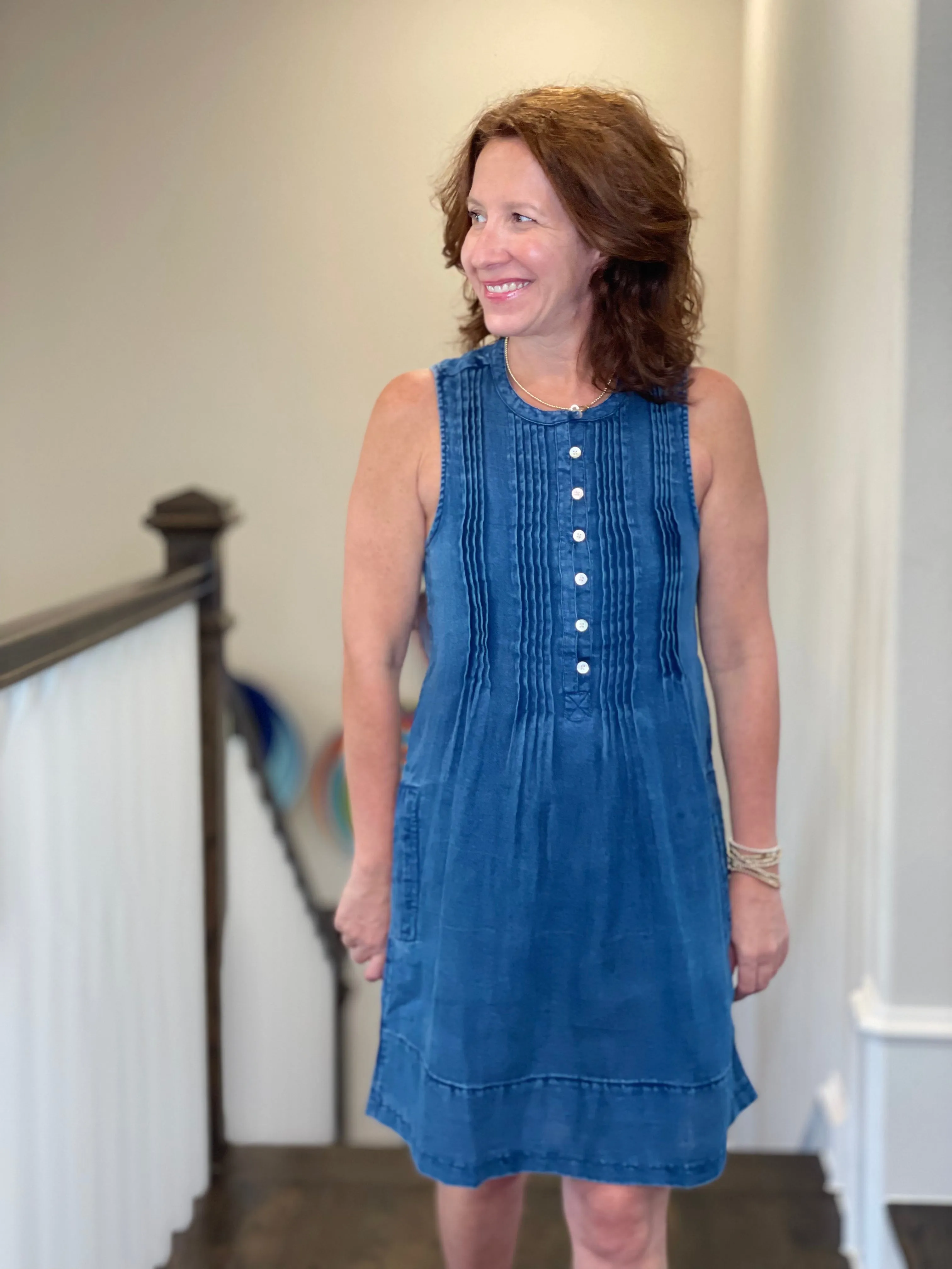 Faherty Isha Dress in Indigo