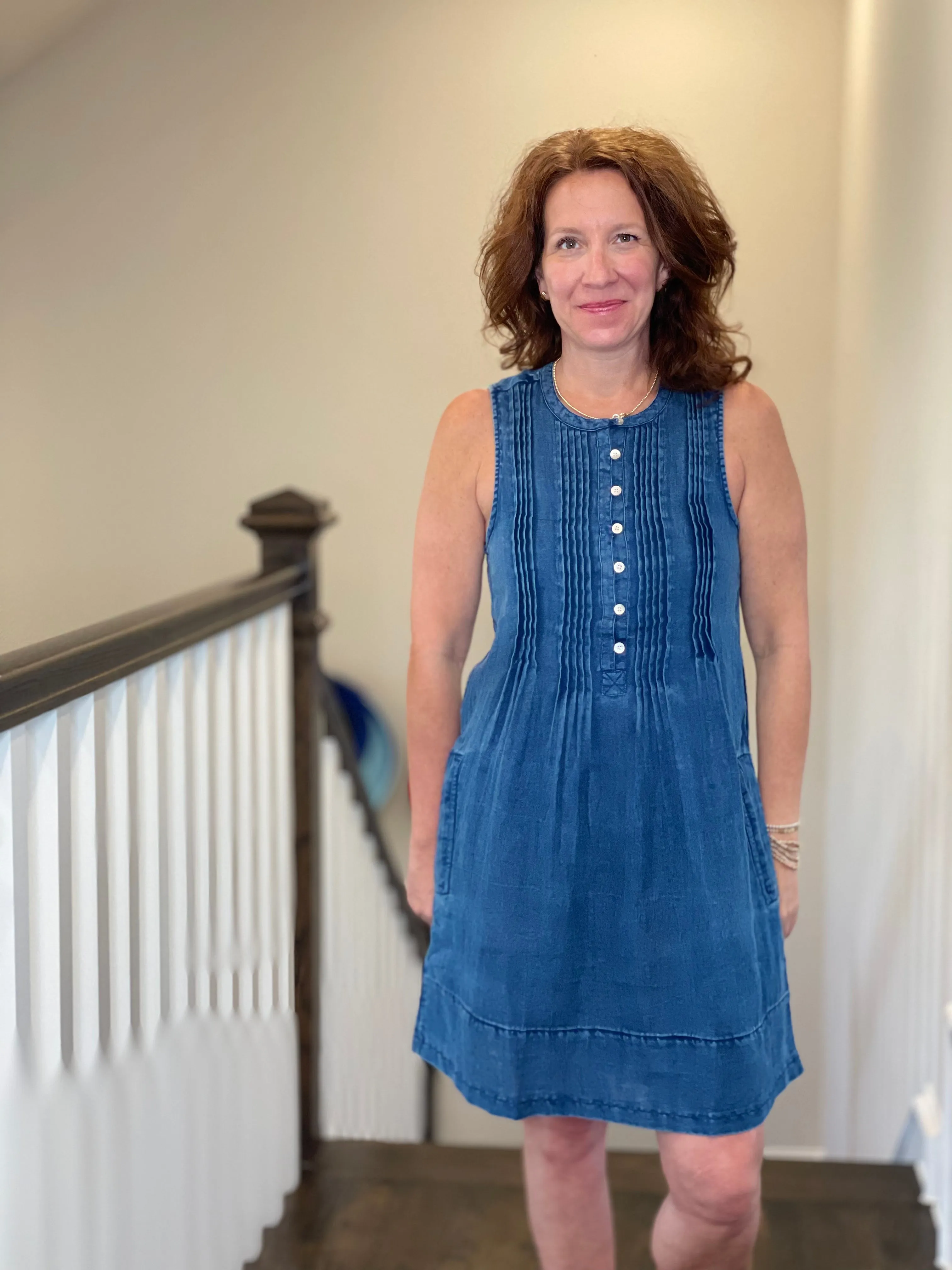 Faherty Isha Dress in Indigo