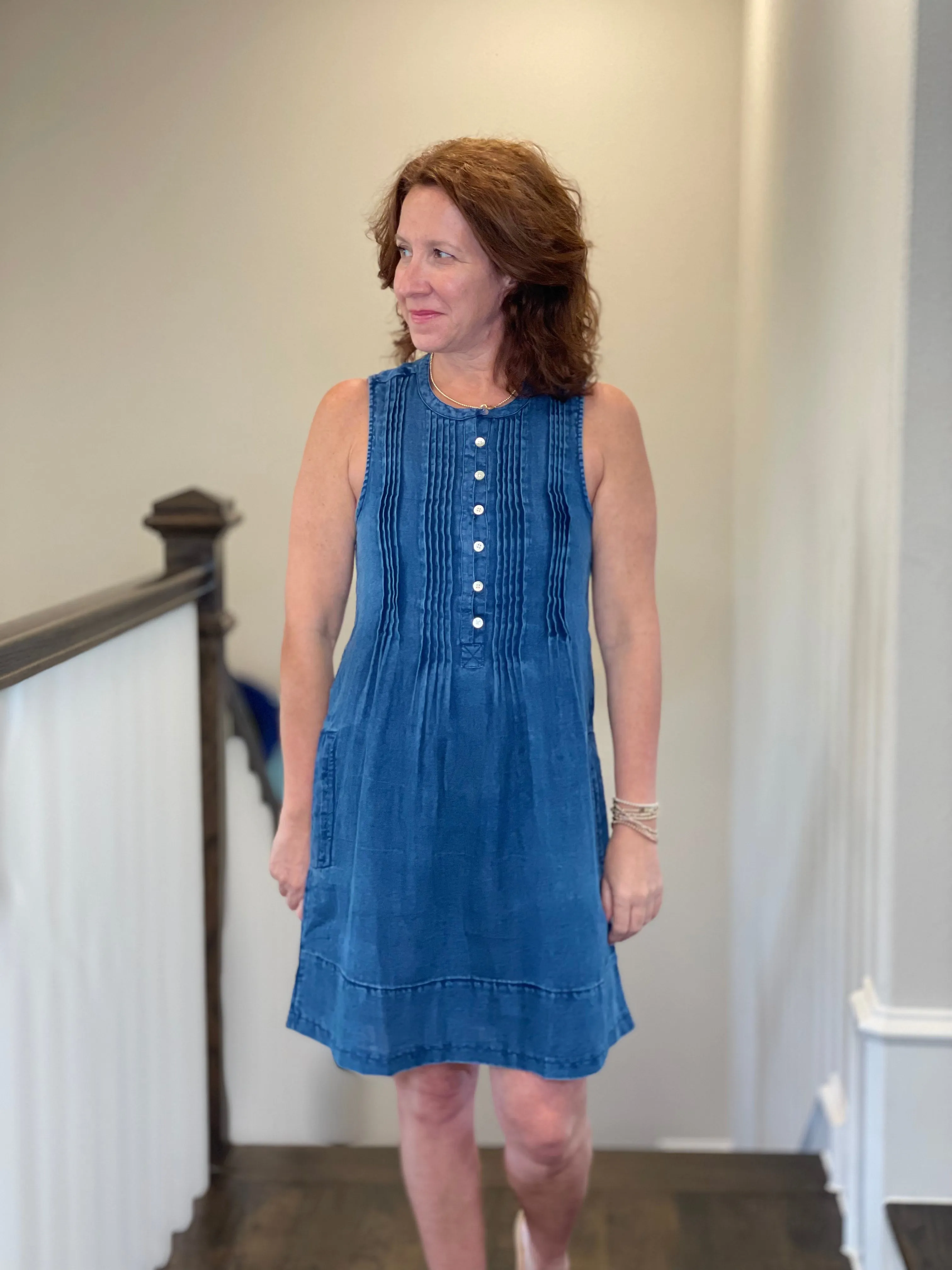 Faherty Isha Dress in Indigo