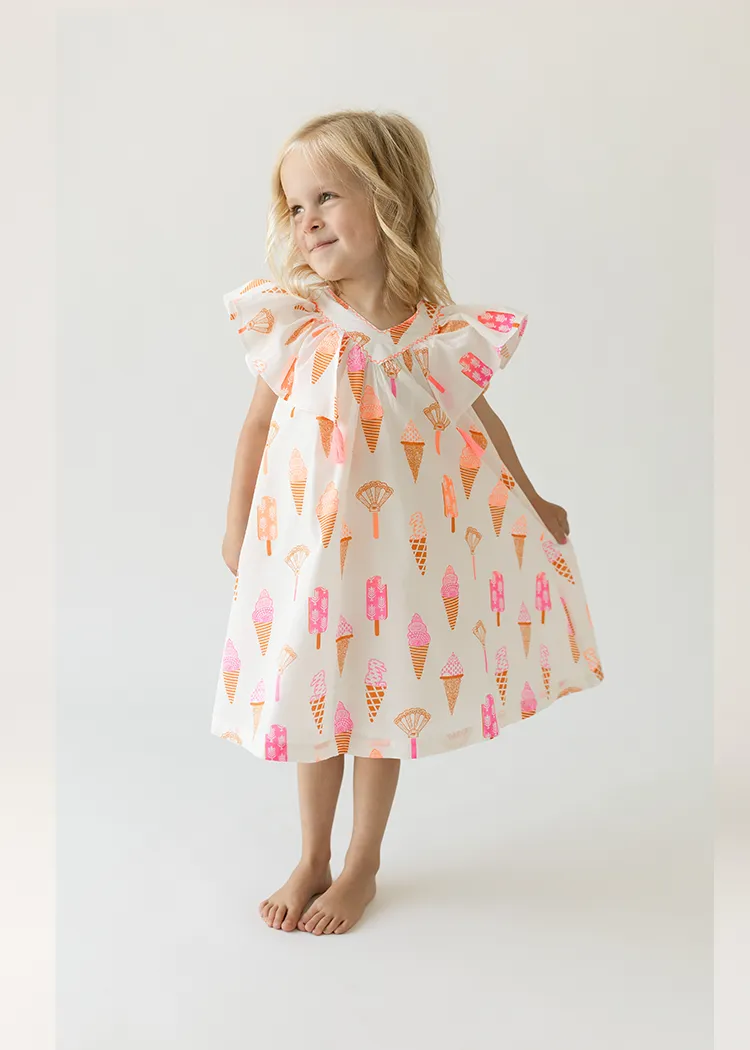 Frilly Party Girls Dress Icecream