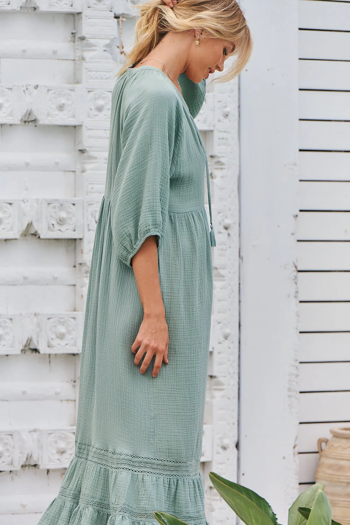 Genevive Midi Dress - Sage/Mint