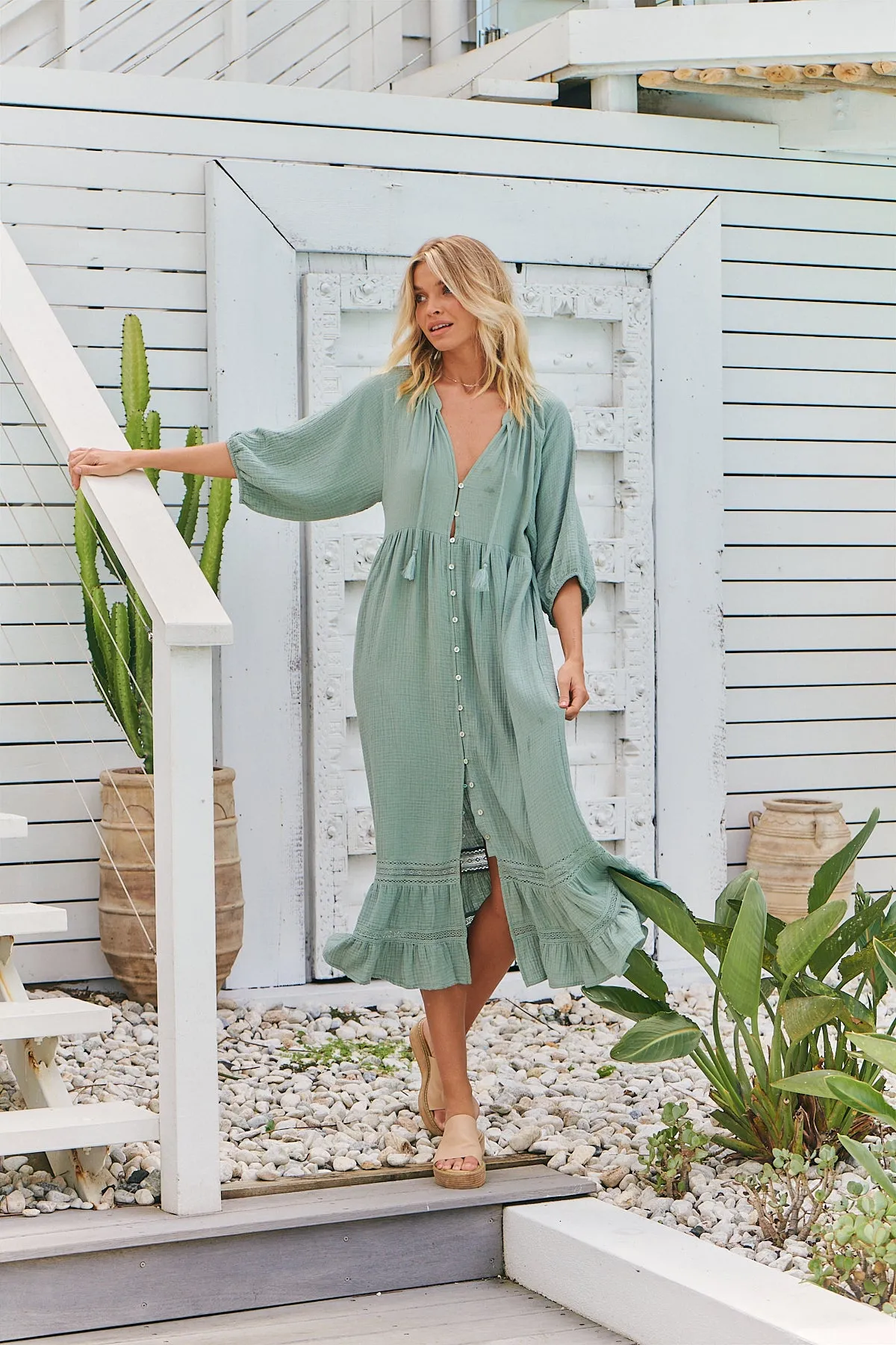 Genevive Midi Dress - Sage/Mint