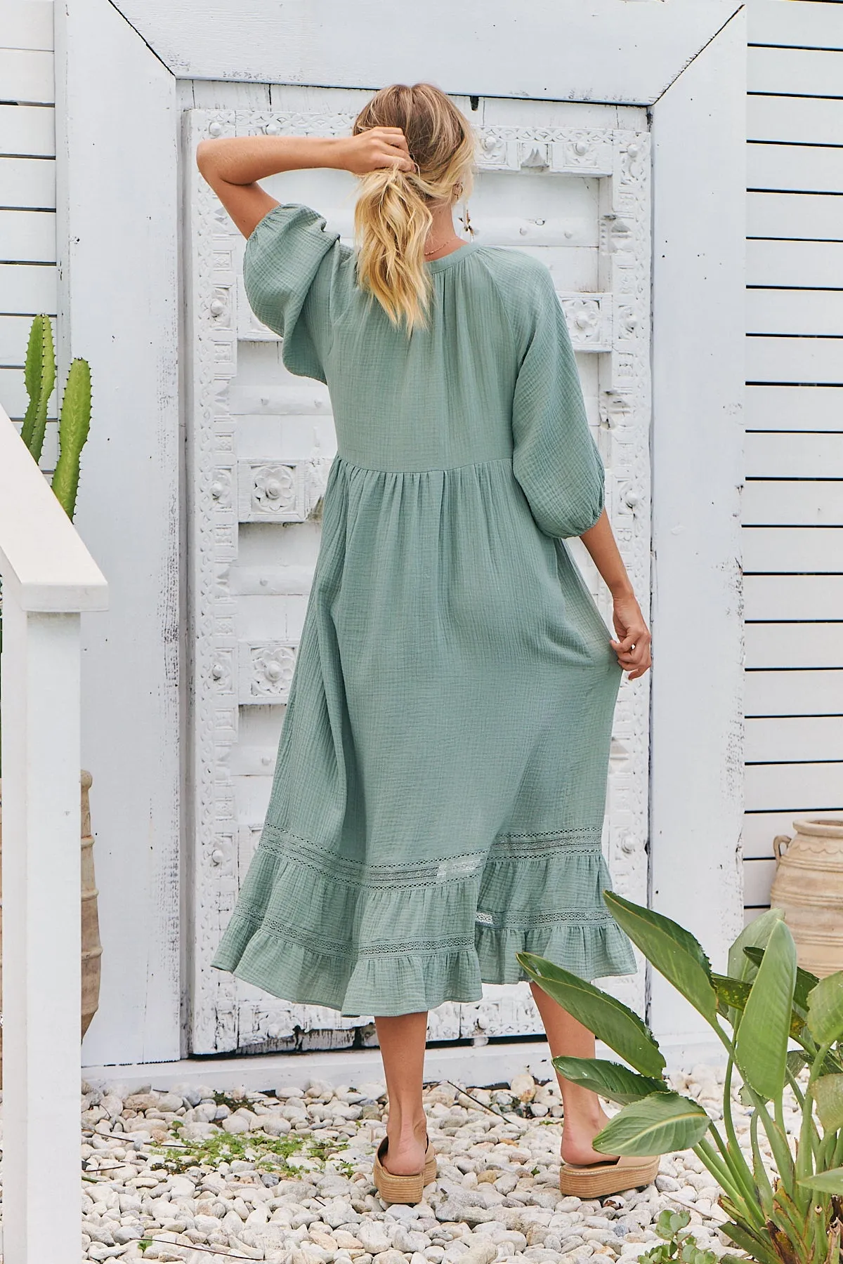 Genevive Midi Dress - Sage/Mint