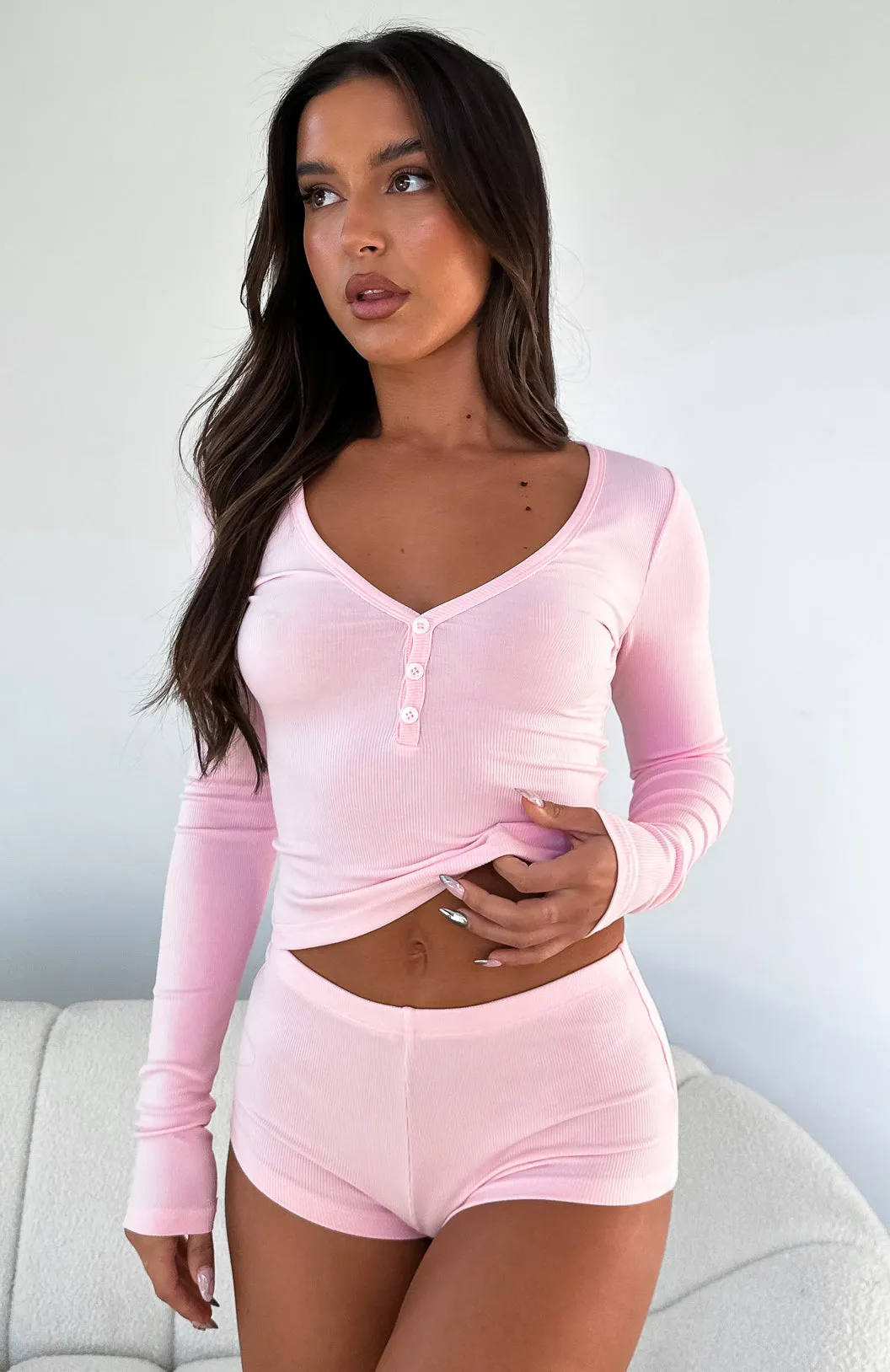 Girl Talk Pyjama Set Baby Pink