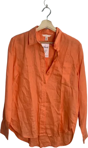 H&M Orange Linen Shirt UK 6