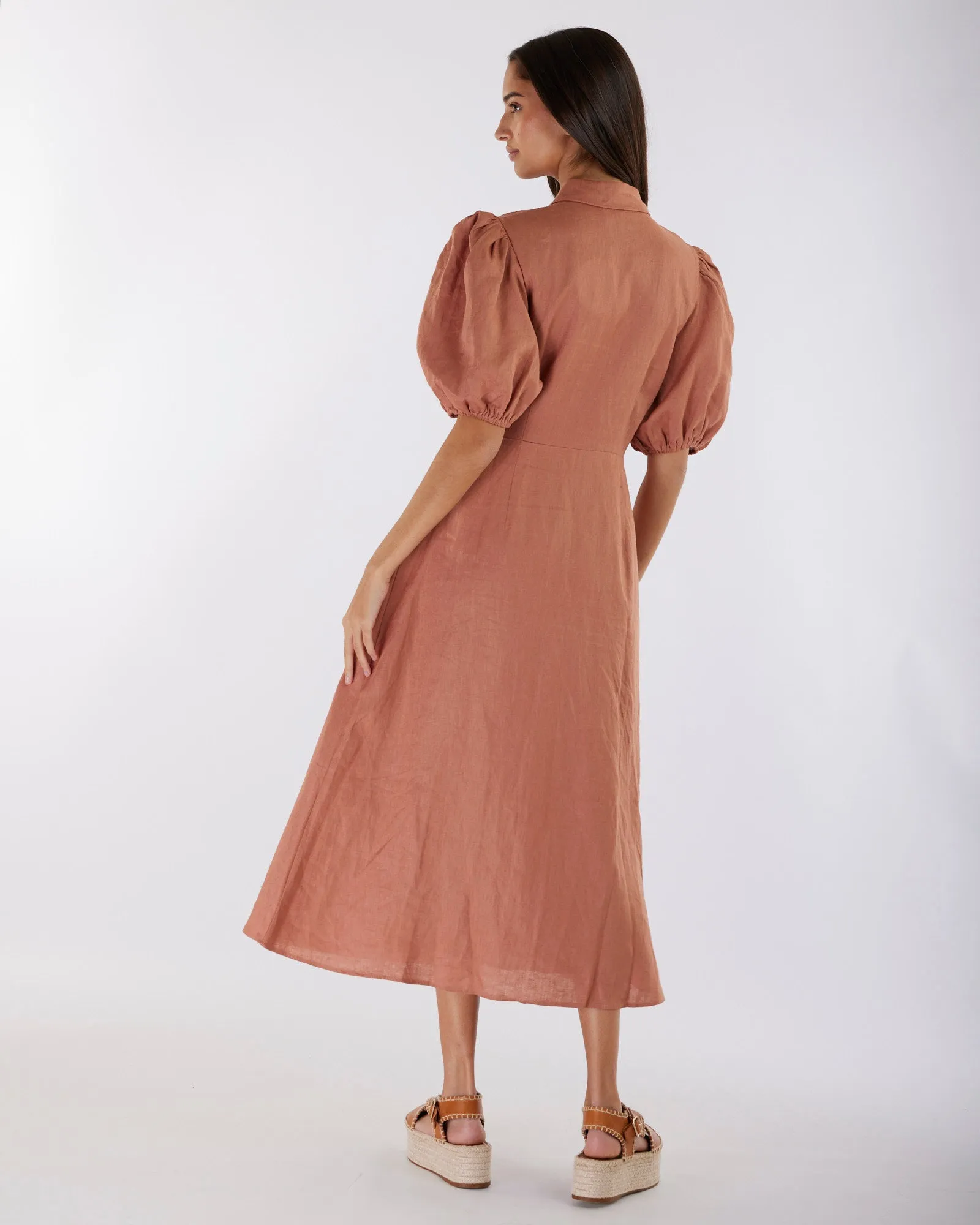 Julius Linen Midi Dress - Desert Rose