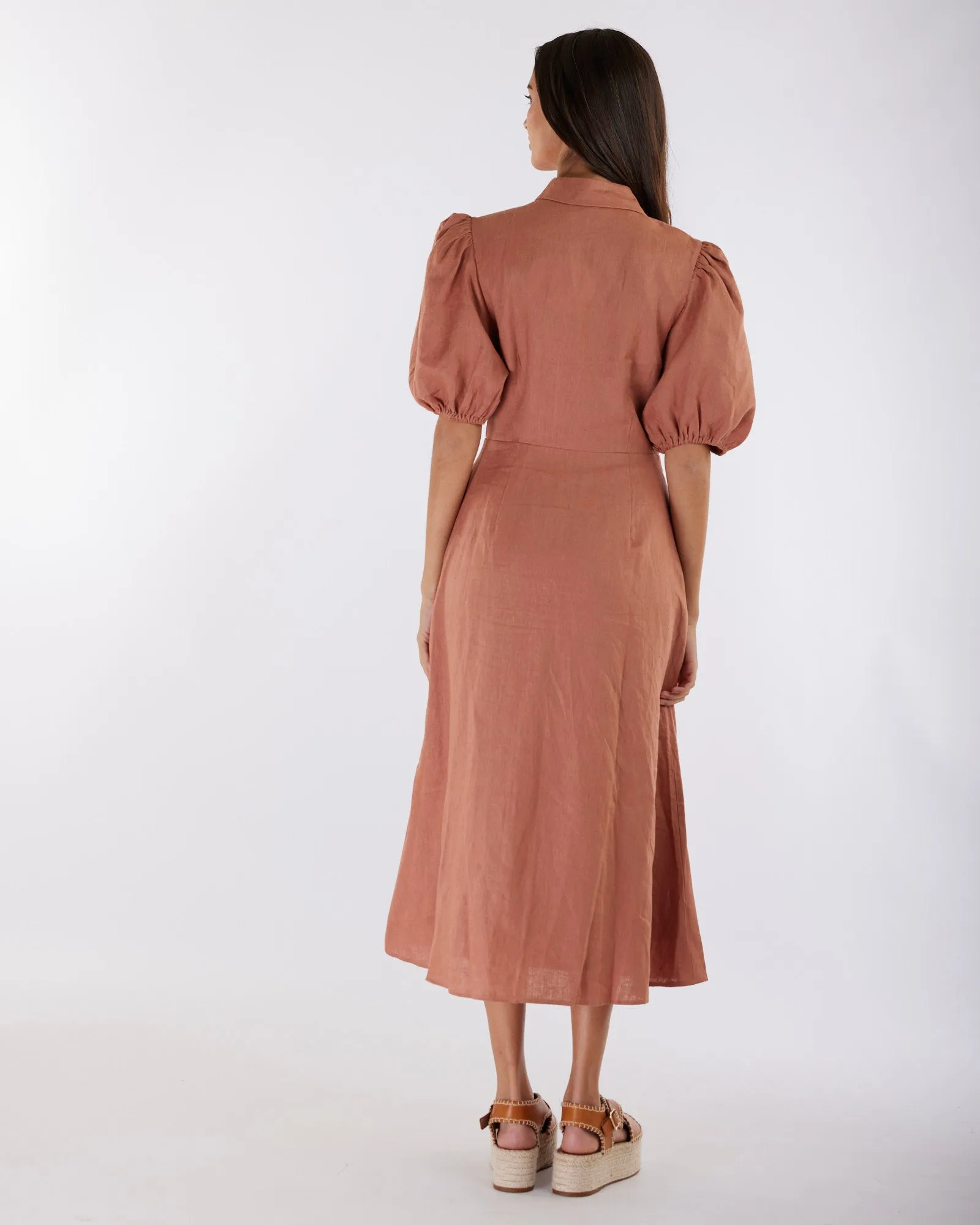 Julius Linen Midi Dress - Desert Rose