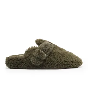 Khaki Buckle Slipper