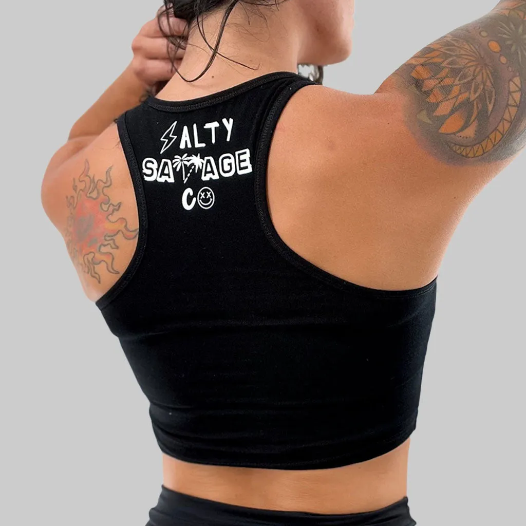 Ladies "HARD PASS" Racerback Crop Tank