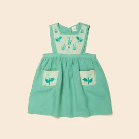 Linen Agnes Pinafore - Seafoam/Mint